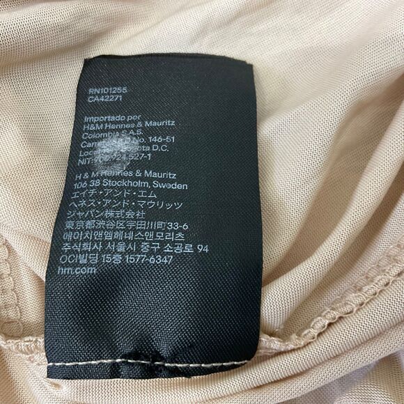 H&M  FLORAL MESH DRESS women’s size Medium Boho sq. Neck puff sleeves tiered - Picture 12 of 12